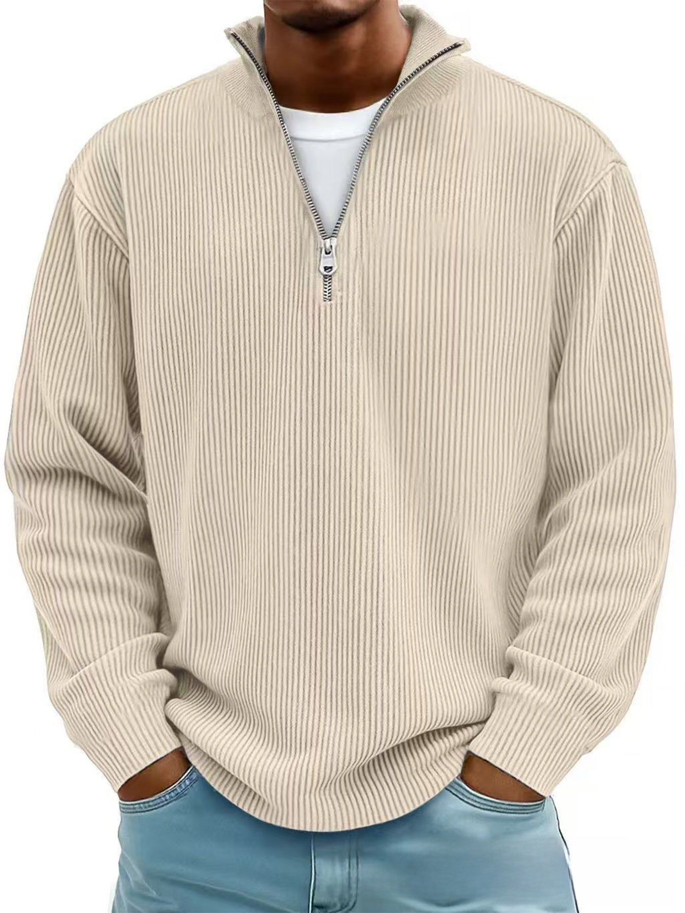 Men's Casual Long-Sleeve Polo Shirt/Sweatshirt