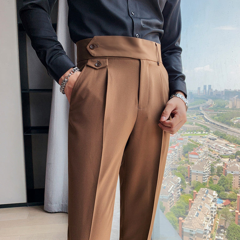 Mens Straight Fit Cropped Trousers