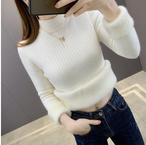Half-neck sweater for women, suitable for autumn and winter tops