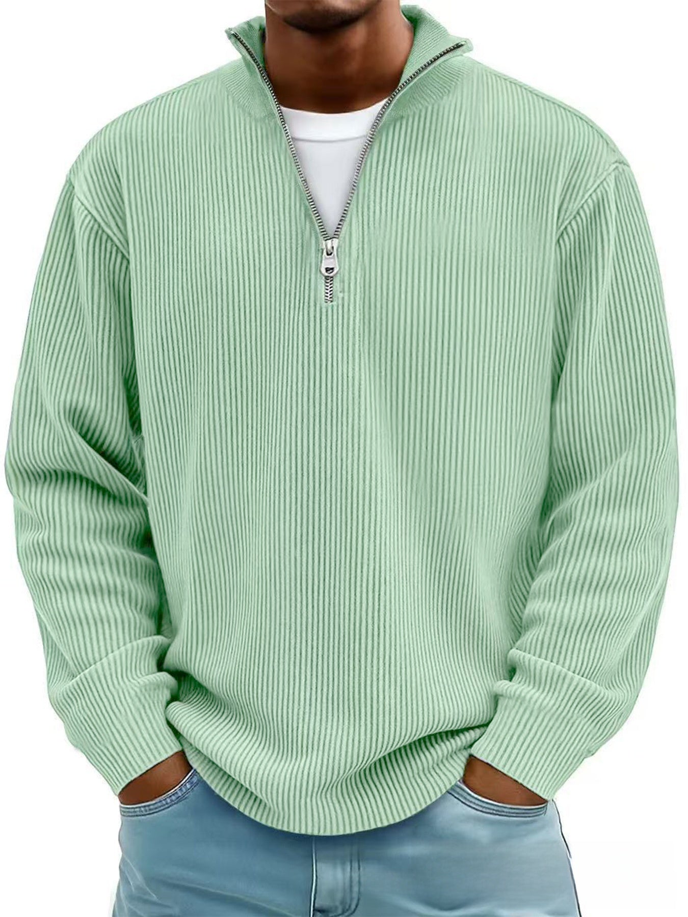 Men's Casual Long-Sleeve Polo Shirt/Sweatshirt
