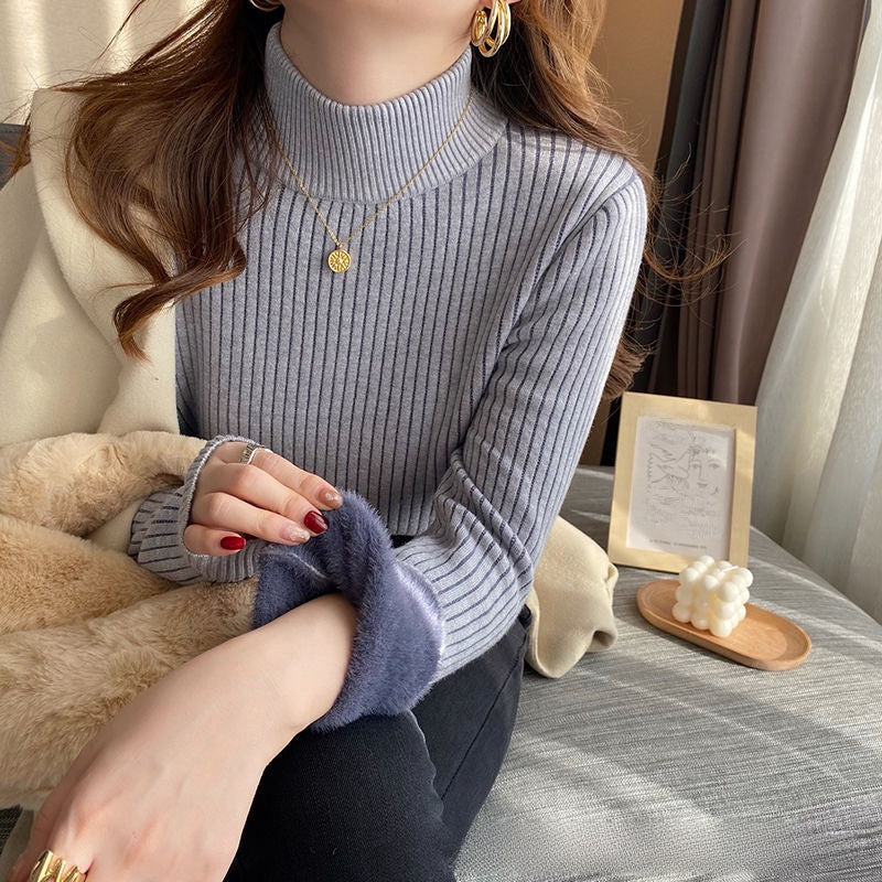 Half-neck sweater for women, suitable for autumn and winter tops