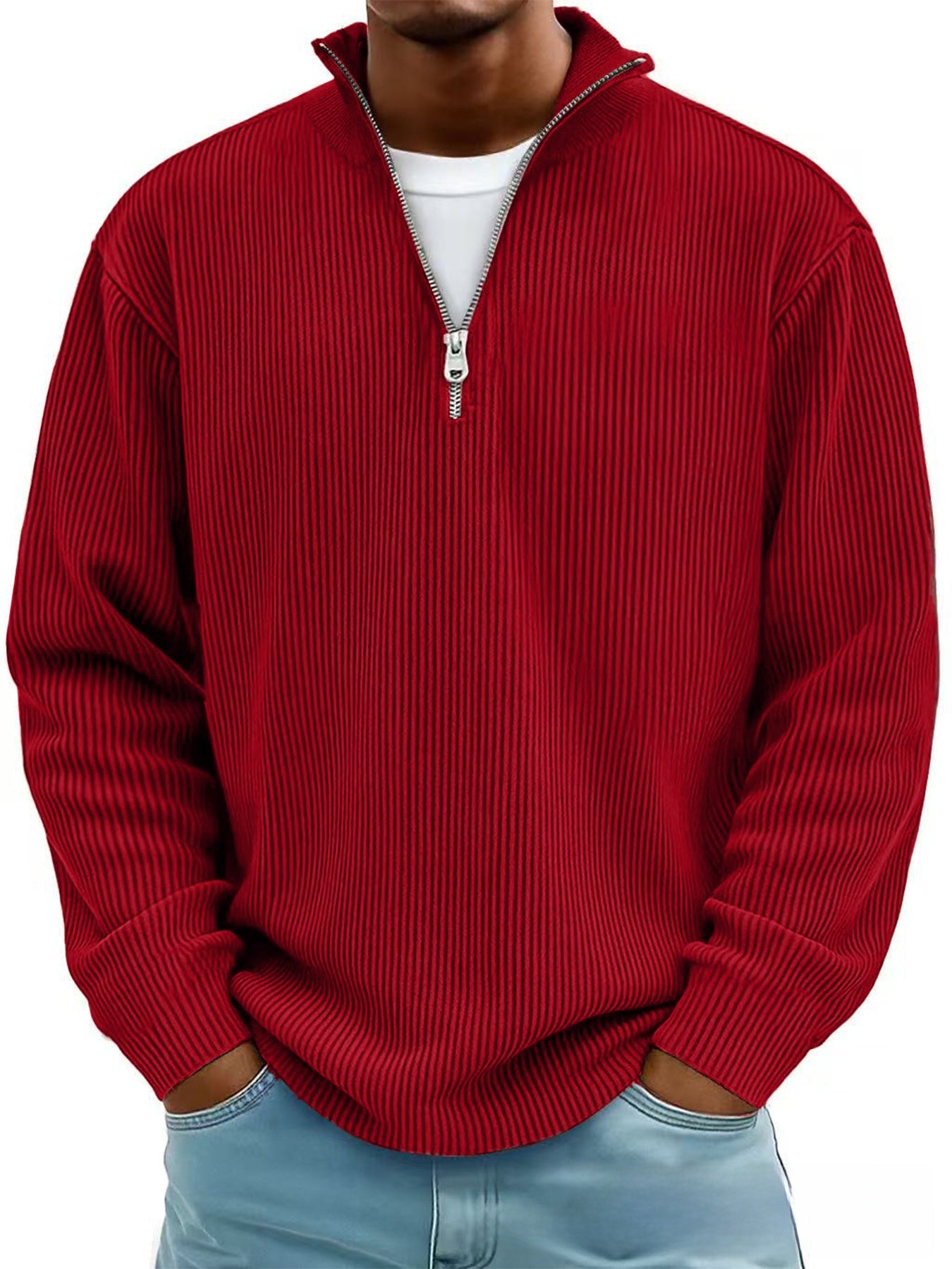 Men's Casual Long-Sleeve Polo Shirt/Sweatshirt
