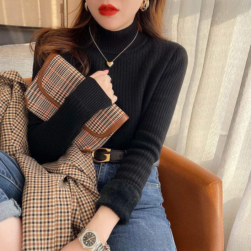 Half-neck sweater for women, suitable for autumn and winter tops