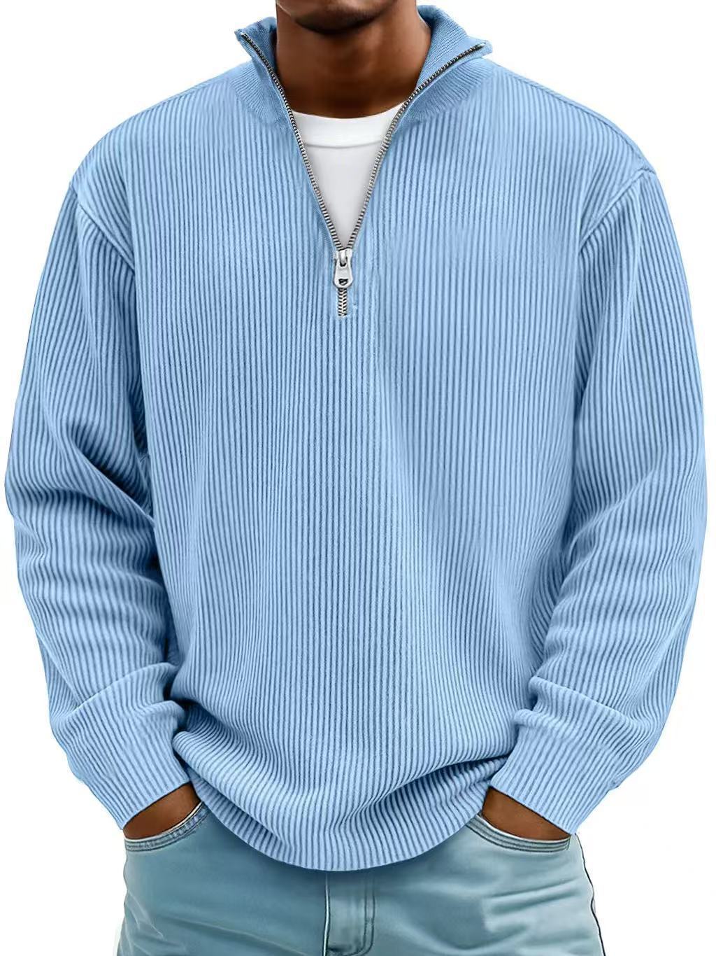 Men's Casual Long-Sleeve Polo Shirt/Sweatshirt