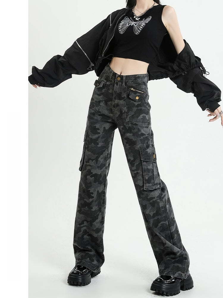 Camouflage workwear jeans