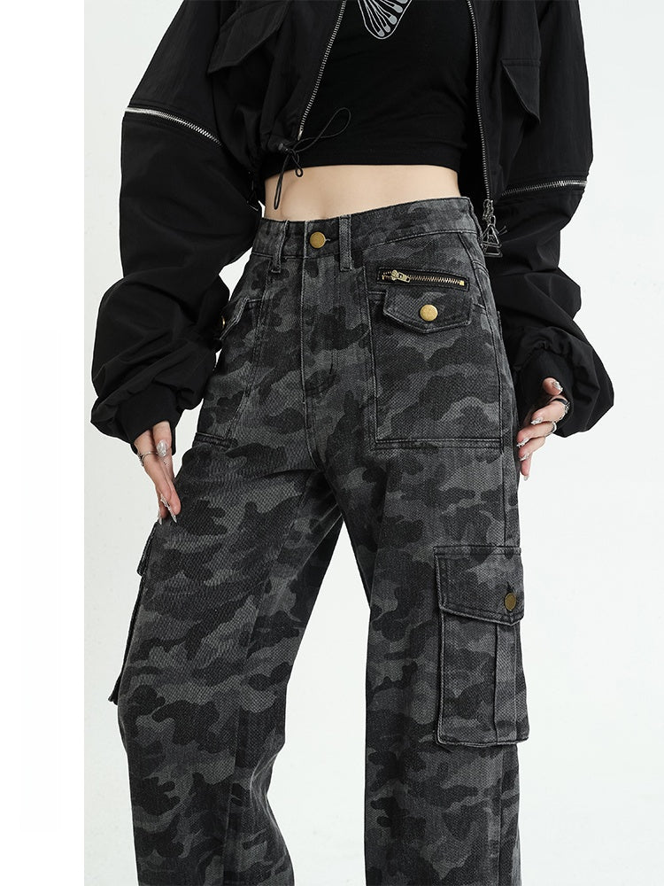 Camouflage workwear jeans