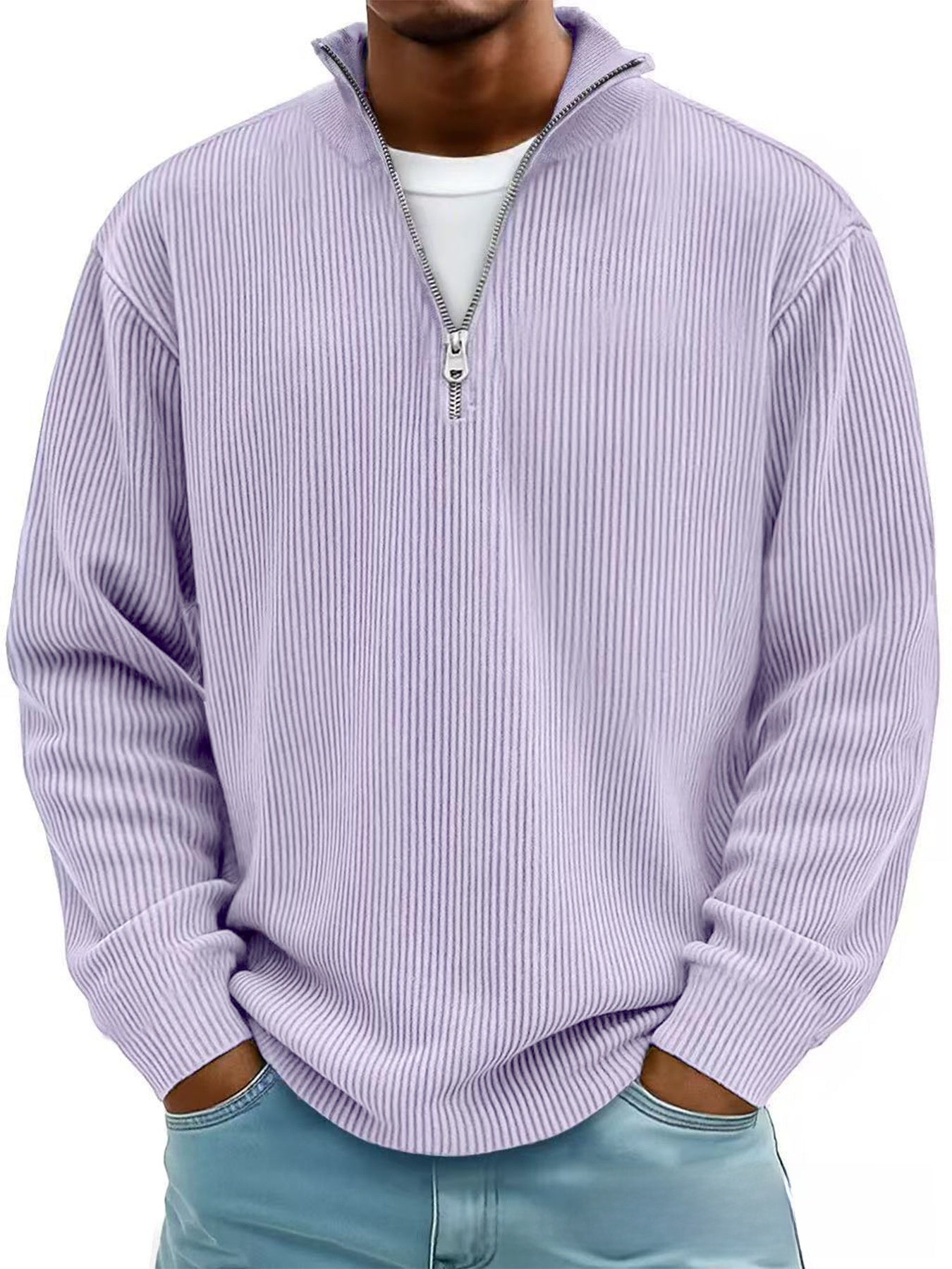 Men's Casual Long-Sleeve Polo Shirt/Sweatshirt