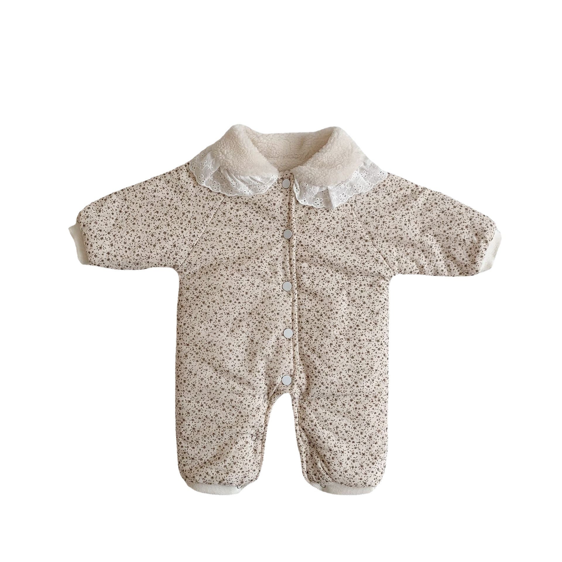 Baby fleece thick one-piece pajama