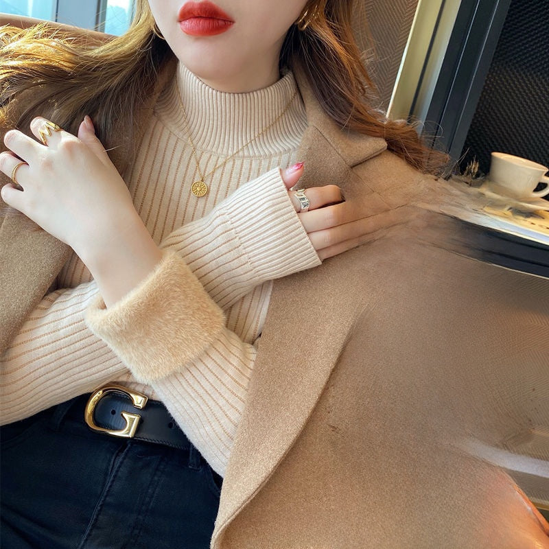 Half-neck sweater for women, suitable for autumn and winter tops