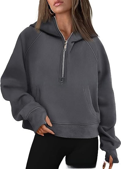 Hooded  zipped and thickened hoodie for women