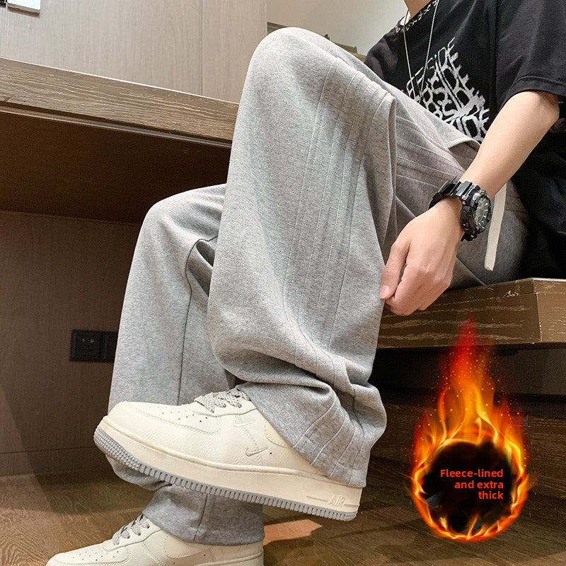 Fleece-Lined Casual Sweatpants for Men