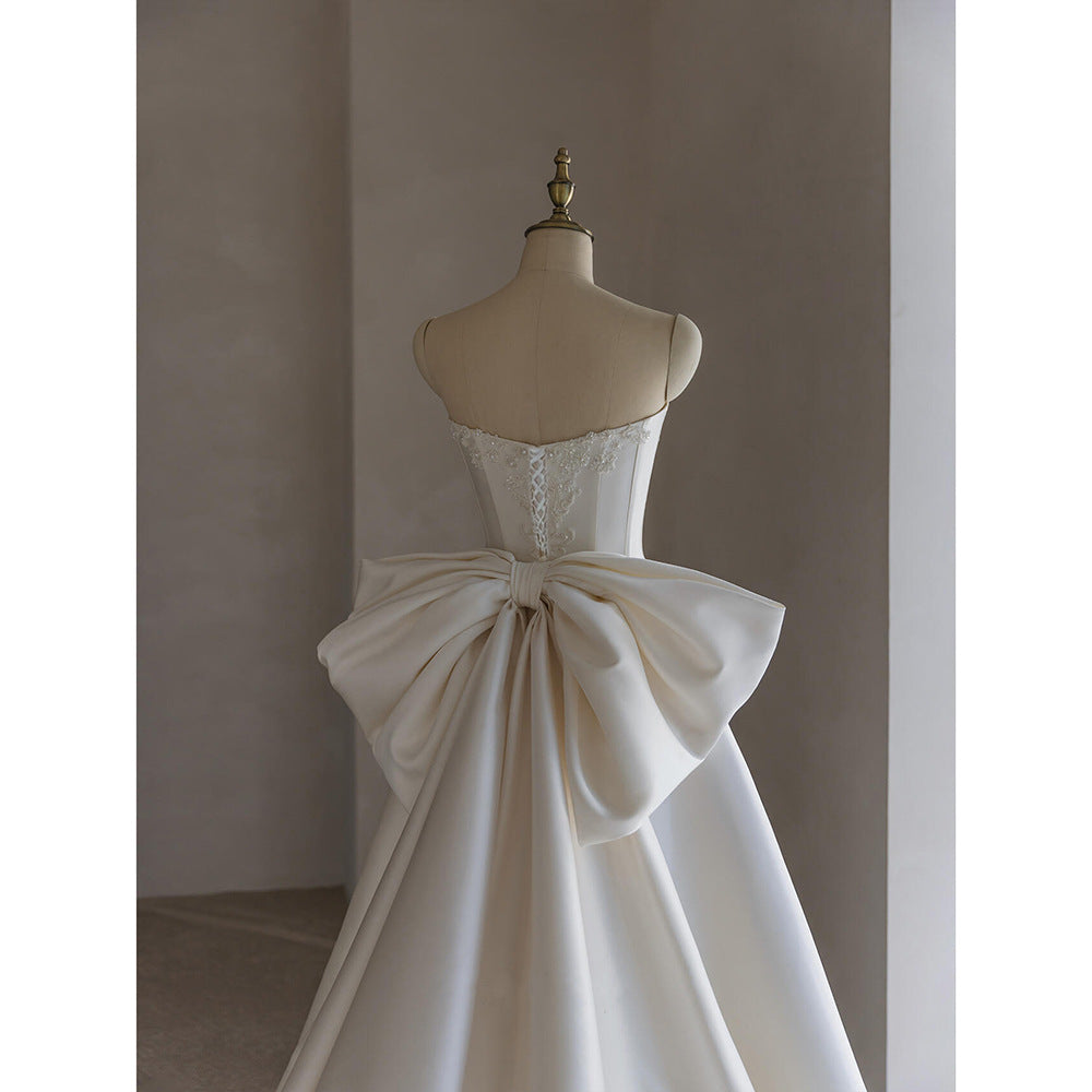 Bridal French Strapless Satin Wedding Dress