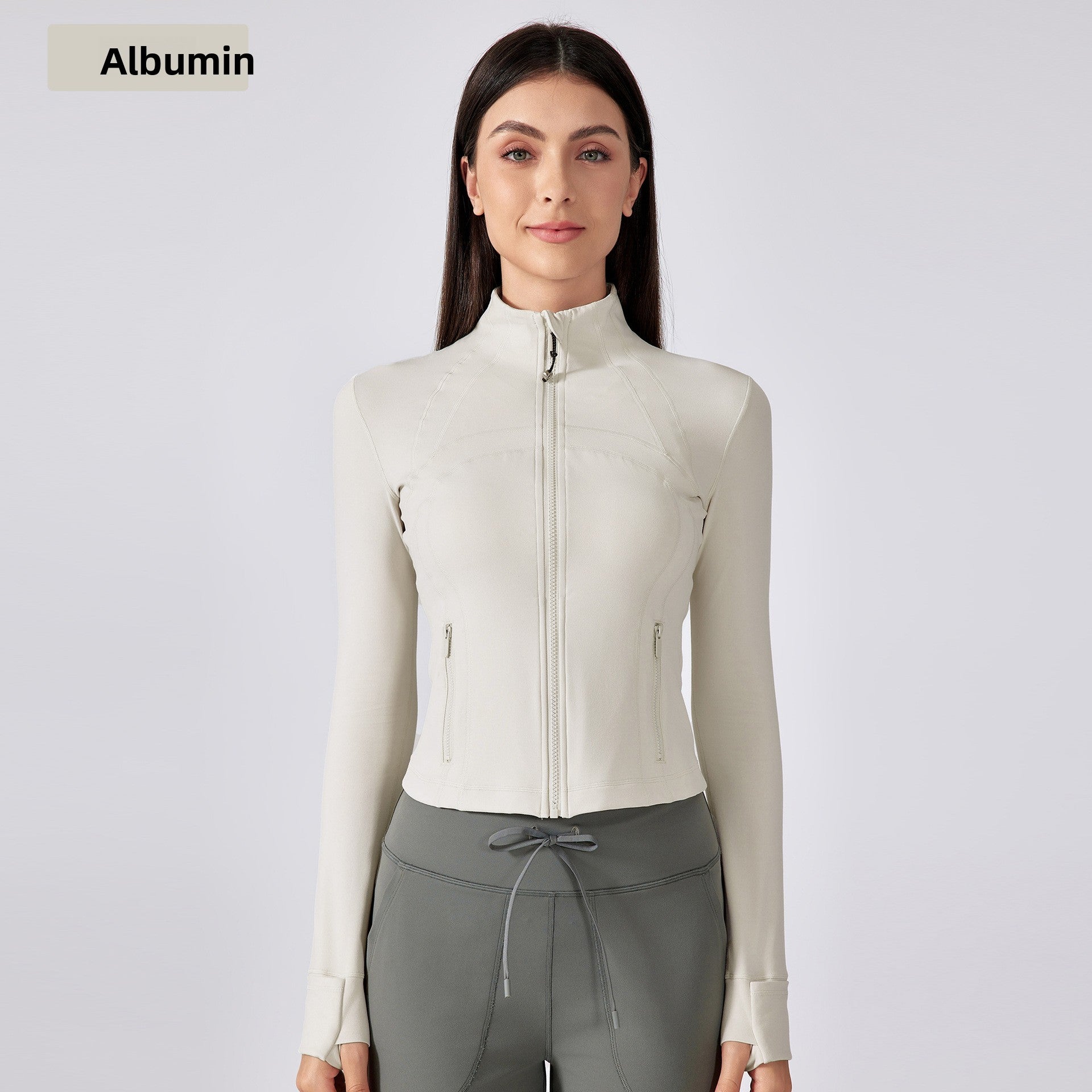 Short stand collar yoga jacket